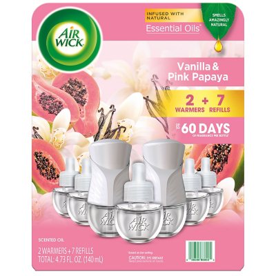 Air Wick Scented Oil Air Freshener Kit, Vanilla & Pink Papaya (2 Warmers +7  Refills) - Sam's Club