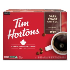 Tim Hortons Premium K-Cup Coffee Pods, Dark Roast 100 ct.