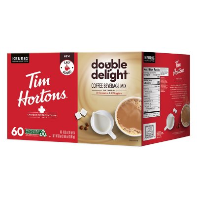 Tim Hortons K Cup Coffee Pod Mix Double Delight 60 Ct Sam S Club