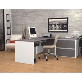 Bestar Connexion Officepro 93000 2 Drawer L Shaped Desk Select