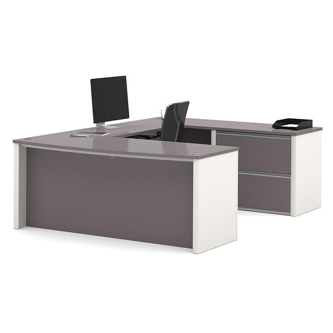 Bestar Connexion OfficePro 93000 2-Drawer U-Shaped Bow-Front Desk