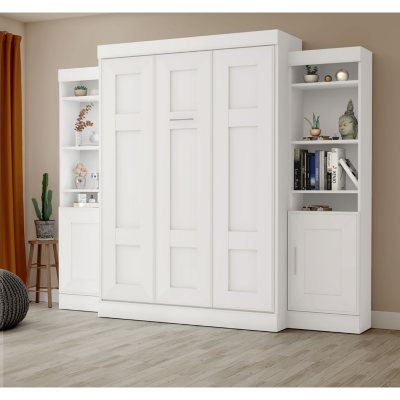 Edge By Bestar Wall Bed With Two Storage Units White Sam S Club