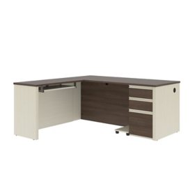 Bestar Prestige + OfficePro 99000 3-Drawer L-Shaped Desk