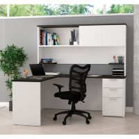 Bestar Pro-Concept  Plus L-Desk with Hutch, Select Color