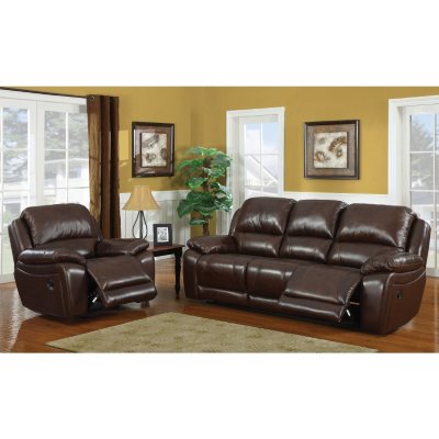 Reagan Leather Motion Sofa Recliner Set by Dorel Fine