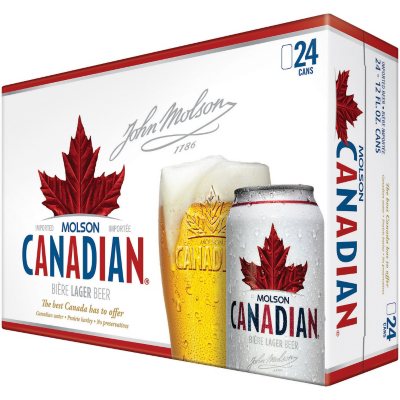 Molson Canadian Lager Beer 12 Fl Oz Can 24 Pk Sams Club