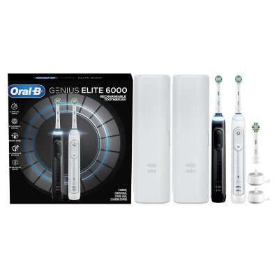 Emuleren Karu haag Oral-B Genius Elite 6000 Rechargeable Electric Toothbrush, White & Black,  (2 pk.) - Sam's Club