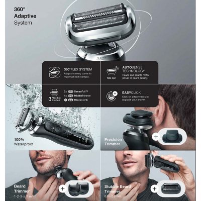 Braun Series 8 8453cc Electric Shaver for Men, 3+1 Head with Precision  Trimmer 