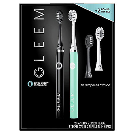 Gleem Electric Toothbrush, Battery Powered, Soft Bristles, Black 