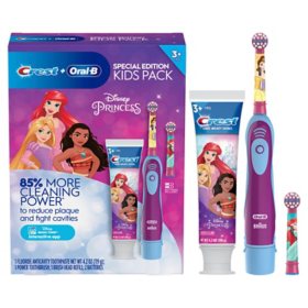 Oral-B Kids Electric Battery Princess Toothbrush + Crest Kids Paste