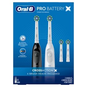 Oral-B Pro Advantage Battery-Powered Toothbrush, 2 Handles + 4 Brush Heads