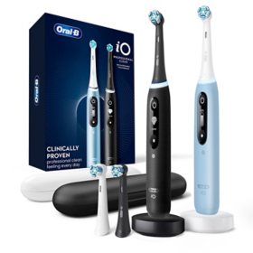 Oral-B iO Series 7 Electric Toothbrush, Black Onyx & Aquamarine, 2 pk., 4 Brush Heads.