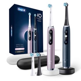 Oral-B iO Series 7 Professional Clean Electric Toothbrush, Black Onyx & Rose Quartz, 2 pk., 4 Brush Heads