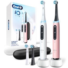 Oral-B iO Series 5 Gum & Sensitive Care Electric Toothbrush, White & Pink, 2 pk., 4 Brush Heads