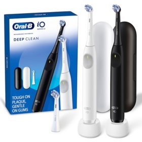 Oral-B iO Series 2 Electric Toothbrush, Pure White & Night Black, 2pk., 3 Brush Heads