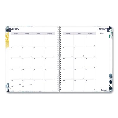 Blueline Monthly 14-Month Planner, 11 x 8.5, Watercolor, 2022 - Sam's Club