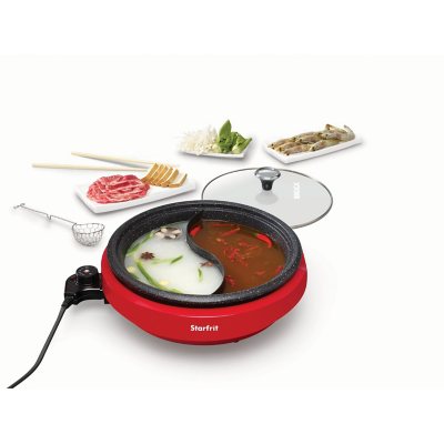2 compartment hot pot divided hot pot cooker divided cooking pan two flavor