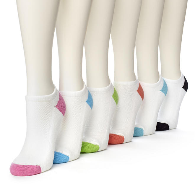 Women's Burlington Perfect Comfort™ Cushioned No Show Socks - Colorblock - 6 Assorted Colors