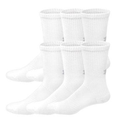 Under Armour 6-Pack Crew Sock - WHITE L:- L, White