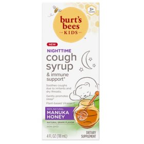 Burt's Bees Kids Nighttime Cough Syrup, Manuka Honey 4 fl. oz.