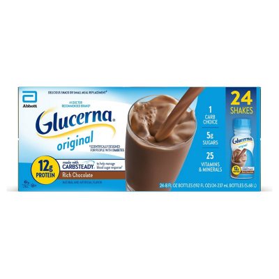 Glucerna Shake, Creamy Chocolate Delight (8 fl. oz., 24 pk.) - Sam's Club