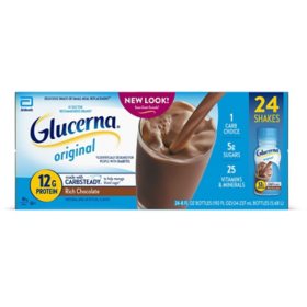 Glucerna 12g Protein Shake, Creamy Chocolate Delight 8 fl. oz., 24 pk.