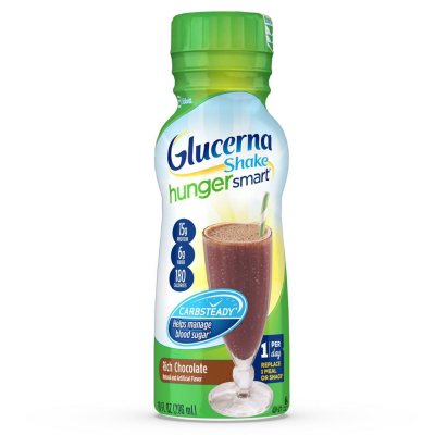 Glucerna Hunger Smart, Diabetes Nutritional Shake, To Help Manage Blood  Sugar, Rich Chocolate (10 fl. oz., 12 ct.) - Sam's Club