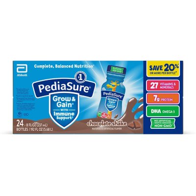  PediaSure Sidekicks Nutrition Drink, Chocolate, 8 fl oz, 24  Count. (Packaging May Vary) : Baby