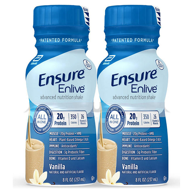 Ensure Enlive Advanced Nutrition Vanilla Meal Replacement Shakes with 20g of Protein (8 fl. oz., 16 ct.)