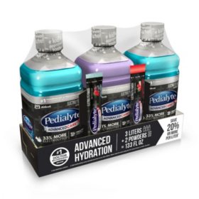 Pedialyte AdvancedCare Plus Electrolyte Solution with Bonus Powder Packets (1 L, 3 ct.)