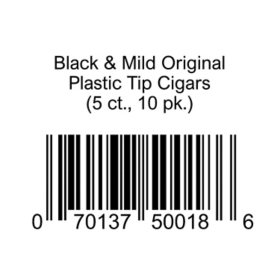 Black & Mild Original Plastic Tip Cigars 5 ct., 10 pk.