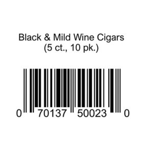 Black & Mild Wine Cigars Pre-priced $4.45, 10 ct., 5 pk.