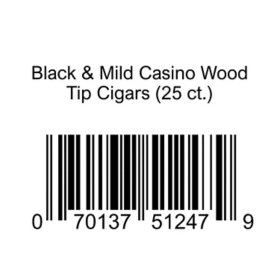 Black & Mild Casino Wood Tip Cigars 25 ct.