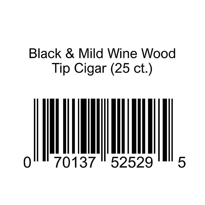 Black & Mild Wine Wood Tip Cigar 25 ct.