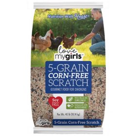 Love My Girls 5-Grain Corn-Free Scratch Gourmet Chicken Food, 40lbs