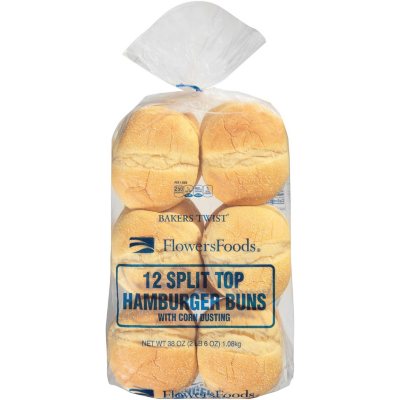 Flowers Foods Split Top Hamburger Buns (38 oz.) Sam's Club