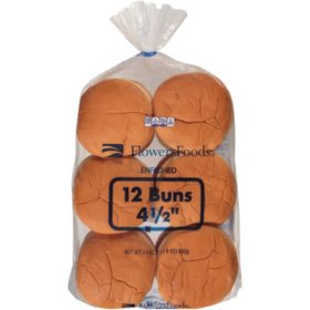 Flowers Foods White 4.5" Sesame Hamburger Buns 24 oz.