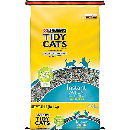 Purina Tidy Cats Non-Clumping Cat Litter Instant Action for Multiple Cats, 40 lb