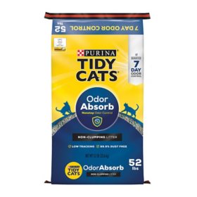 Purina Tidy Cats Multi-Cat Non-Clumping Cat Litter, Odor Absorb (52 lbs.)
