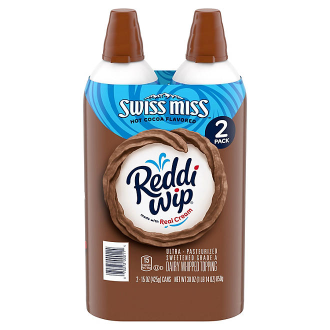 Reddi-Wip Swiss Miss Cocoa Flavored Whipped Topping (15 oz. can, 2 pk.)