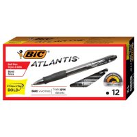 BIC Velocity Retractable Ballpoint Pen, 1.6mm, Bold, Black, 12pk.