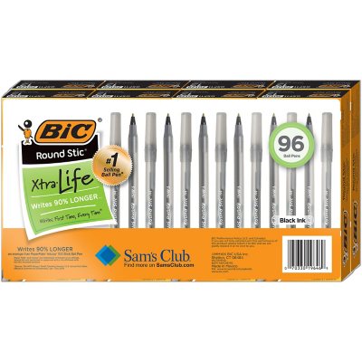 BIC Round Stic Xtra Life Ball Point Pen, Blue, 60 Pack