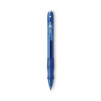 BIC Gel-ocity Quick Dry Blue Gel Pens, Medium Point (0.7mm), 12-Count Pack,  Retractable Gel Pens With Comfortable Full Grip