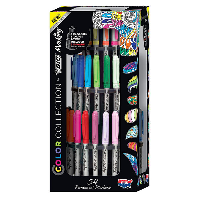 BIC Marking Permanent Markers + Storage Tower