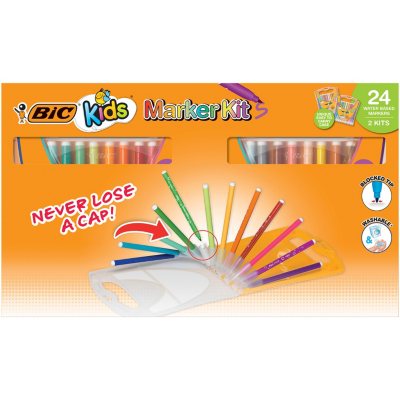 BIC Kids Assorted Colors Marker Pack with Carrying Case, 24 Count - Sam's  Club