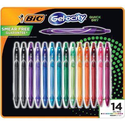 BIC Gelocity Quick Dry Assorted Colors (Colors May vary) Gel Pens, Medium  Point (0.7mm), 12-Count 