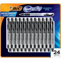 BIC Gel-ocity Smooth Stick Gel Pen, Fine Point (0.5mm), Black, 24-Count