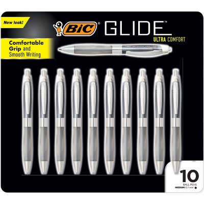 BIC Glide Ultra Comfort Retractable Ball Pen, Med. Pt. (1.2 mm), Black,  10-Count - Sam's Club