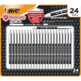 BIC Prevaguard Anti-Microbial Retractable Ballpoint Pen, Med (1.0 mm), Black (24 ct.)