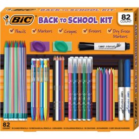 BIC Assorted School Supplies Kit, 82 Piece Set